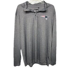 Patriots NFL Team Apparel Men's XL Gray 1/4 Zip Pullover Hoodie Long Sleeve
